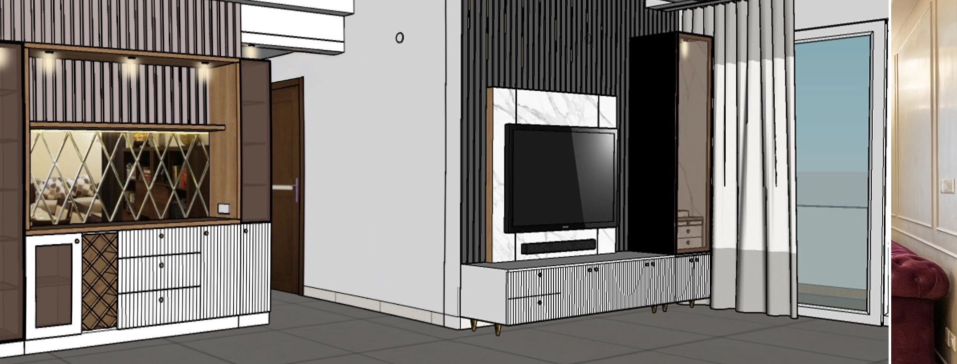Living Room 3D Design