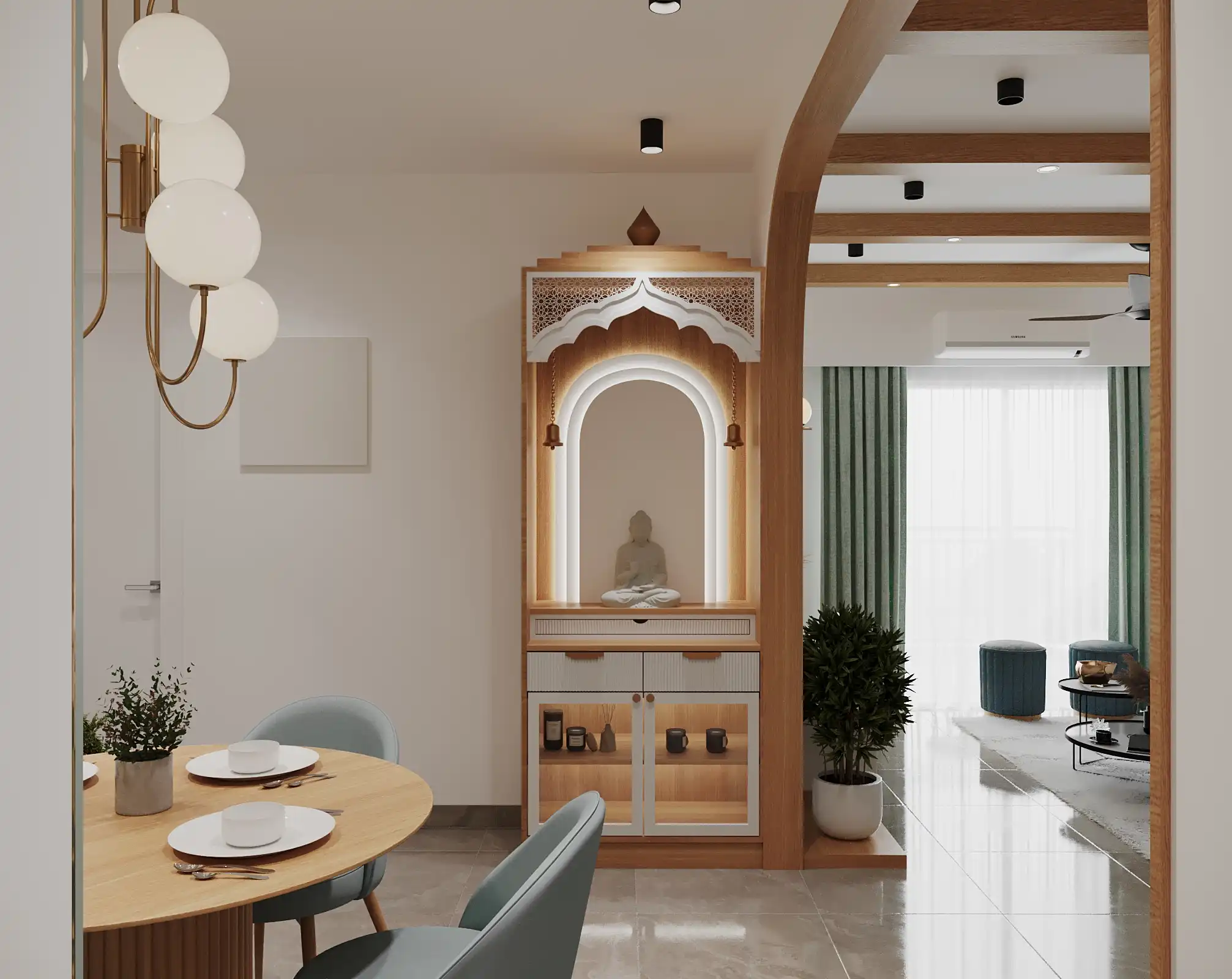 Luxury Puja Room Interior